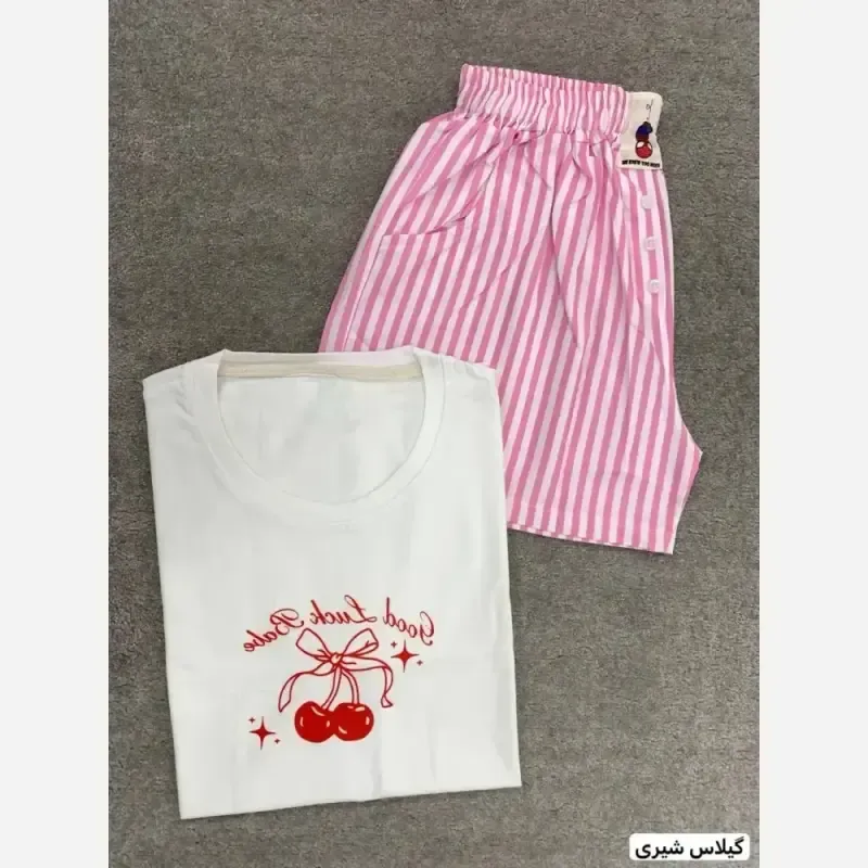 ست تیشرت و شورتک پینترستی فری سایز پنبه و بوگاتی