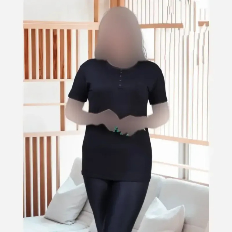 تیشرت دکمه دار مشکی ویسکوز فری سایز