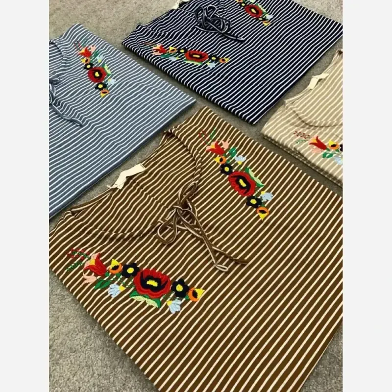 سارافون زنانه گلدوزی شده جنس پنبه سوپر فری سایز شقایق