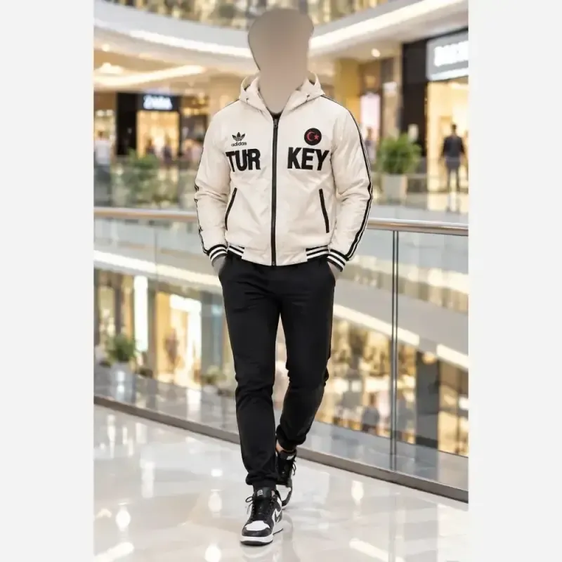 کاپشن مموری وارداتی داخل خز کلاه دار اسپورت رنگ کرمی و خردلی سایز L و XL