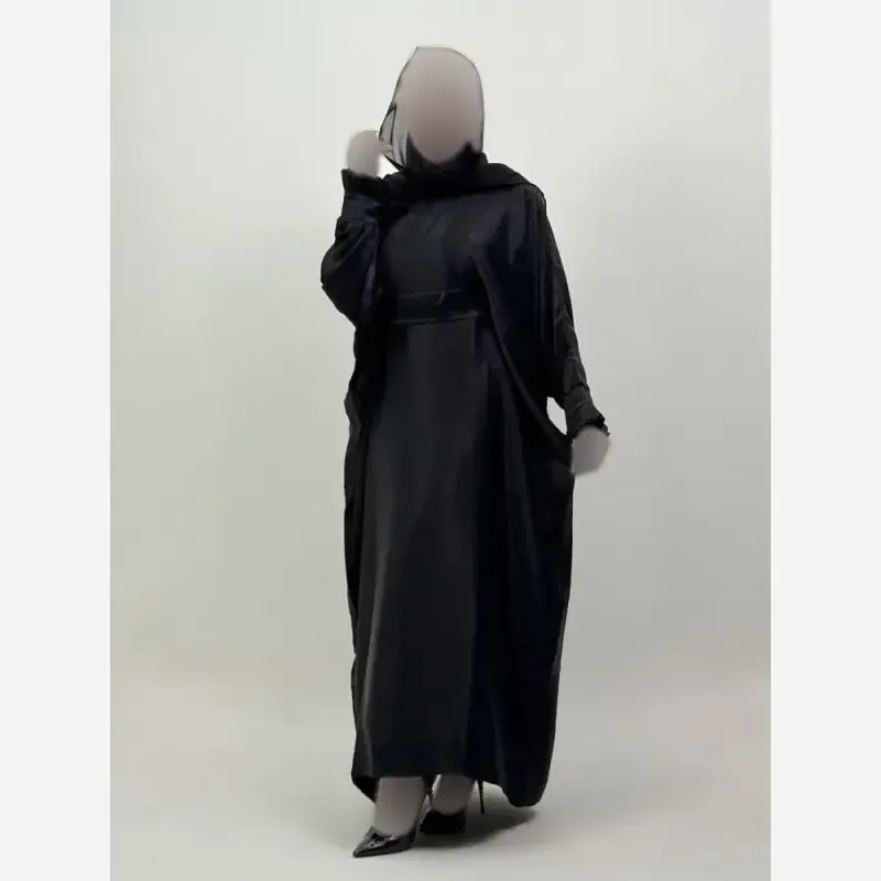 عبا کوپرا آستین ژول رنگ مشکی فری سایز 38 تا 60