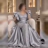 لباس مجلسی زنانه ماکسی دو دامنه مدل سیندرلا
