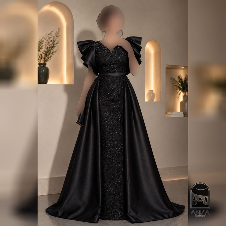 لباس مجلسی زنانه ماکسی دو دامنه مدل سیندرلا