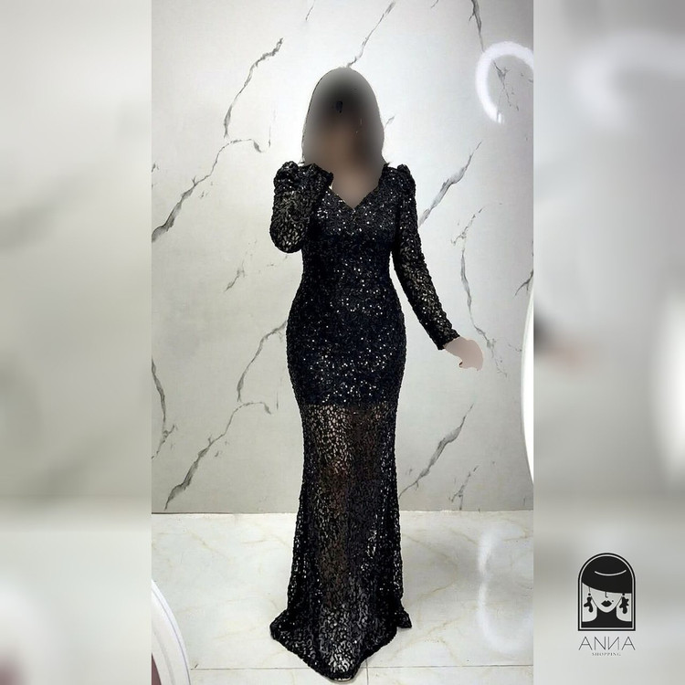 لباس مجلسی زنانه بلند مدل تور عنکبوتی کلارا