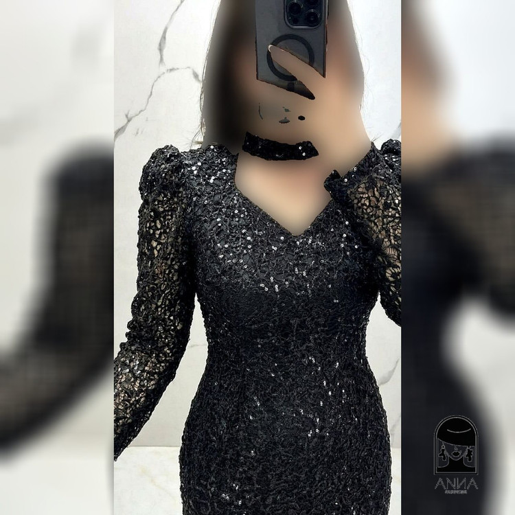 لباس مجلسی زنانه بلند مدل تور عنکبوتی کلارا