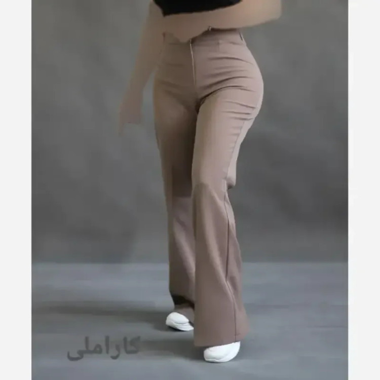 شلوار دمپا گشاد زنانه جنس دبل مازاراتی سایز بزرگ