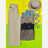 شلوار بگ زنانه دبل مازاراتی پیلی پشت کمر کش رنگ بندی متنوع سایز بزرگ
