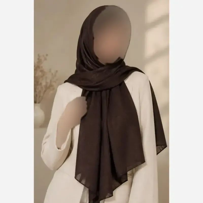 شال ساناز جنس کجراه اعلا رنگ قهوه ای سایز 200 در 60 سانتی متر
