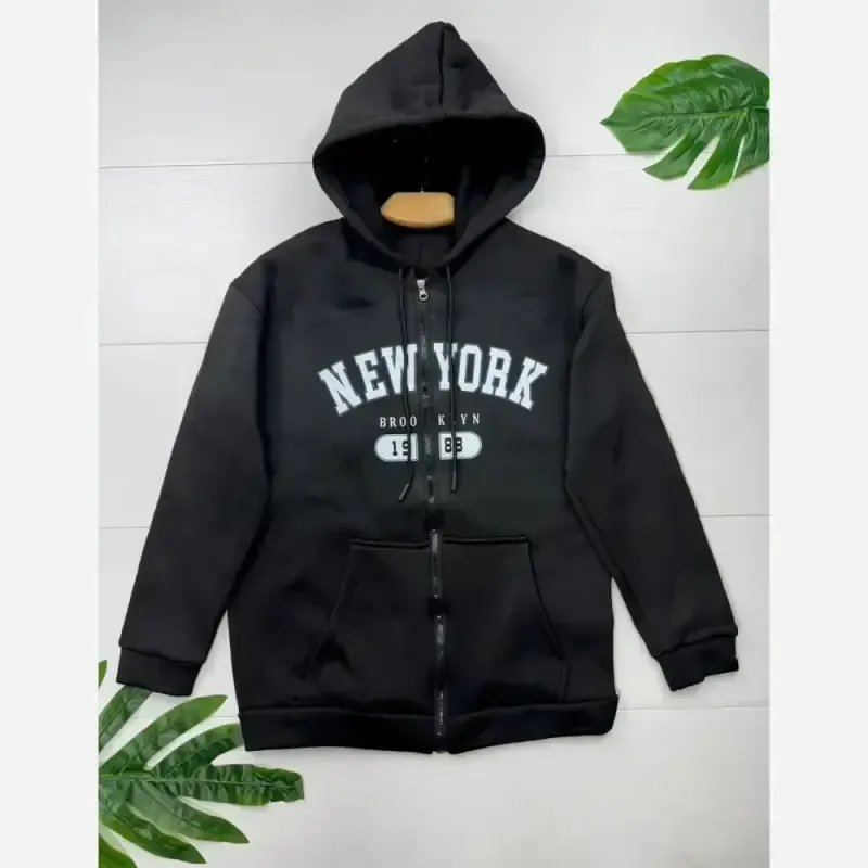 سوییشرت NY دورس تو کرکی مشکی سایز فری 36 تا 44