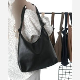 کیف بند گره ای چرم مشکی و موکا سایز 30 در 40 سانت