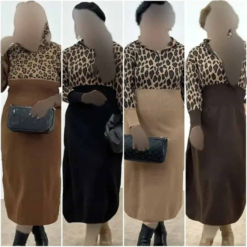 کفتان بافت زنانه ژیوان فری سایز نسکافه ای و کرم