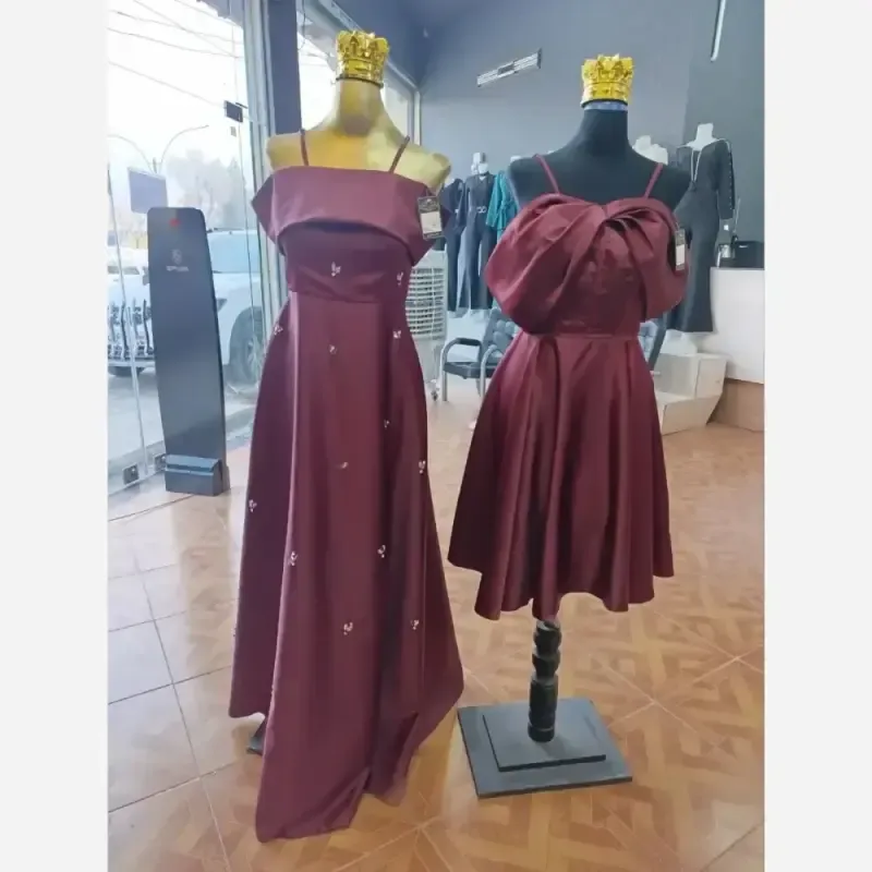 لباس مجلسی مدل تیسا ساتن آمریکایی سنگ دوزی شده سایز 38 تا 50
