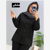 ژاکت بافت ملیله دوزی زنانه یقه مردانه مهرانا فری سایز
