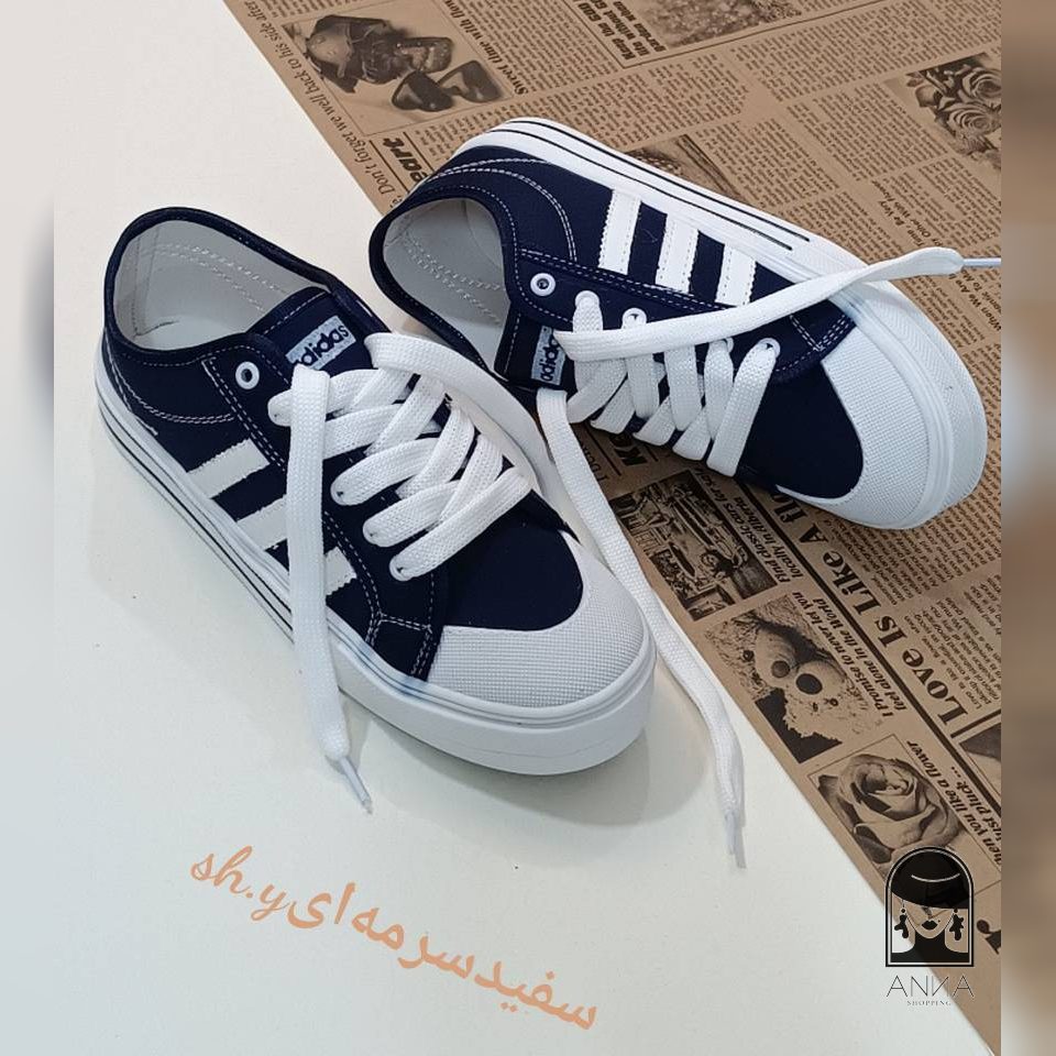 کفش زنانه مدل ونس آدیداس سه ستاره جنس برزنت سایز 37 38 39 40