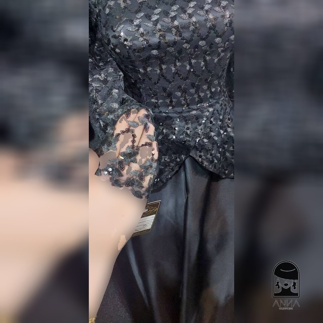 ماکسی زنانه مدل رستا جنس بالاتنه پارچه پولک و سنگ سایز 1