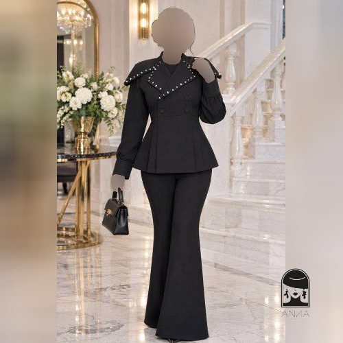 ست کت شلوار زنانه مدل سیما جنس مازراتی گرم بالا سایز ۱ تا ۳