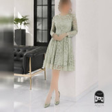 پوشاک زنانه مدل ستین عروسکی جنس دانتل کره برجسته دوخت و پارچه سایز ۱ تا ۴