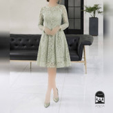 پوشاک زنانه مدل ستین عروسکی جنس دانتل کره برجسته دوخت و پارچه سایز ۱ تا ۴