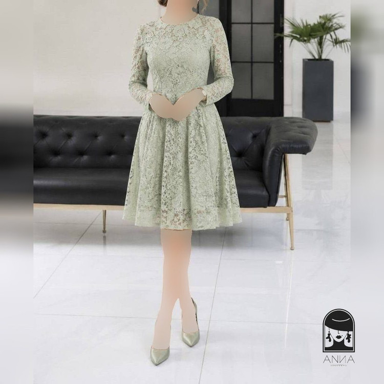 پوشاک زنانه مدل ستین عروسکی جنس دانتل کره برجسته دوخت و پارچه سایز ۱ تا ۴