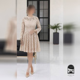 پوشاک زنانه مدل ستین عروسکی جنس دانتل کره برجسته دوخت و پارچه سایز ۱ تا ۴