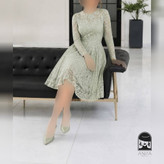پوشاک زنانه مدل ستین عروسکی جنس دانتل کره برجسته دوخت و پارچه سایز ۱ تا ۴