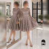 پوشاک زنانه مدل ستین عروسکی جنس دانتل کره برجسته دوخت و پارچه سایز ۱ تا ۴