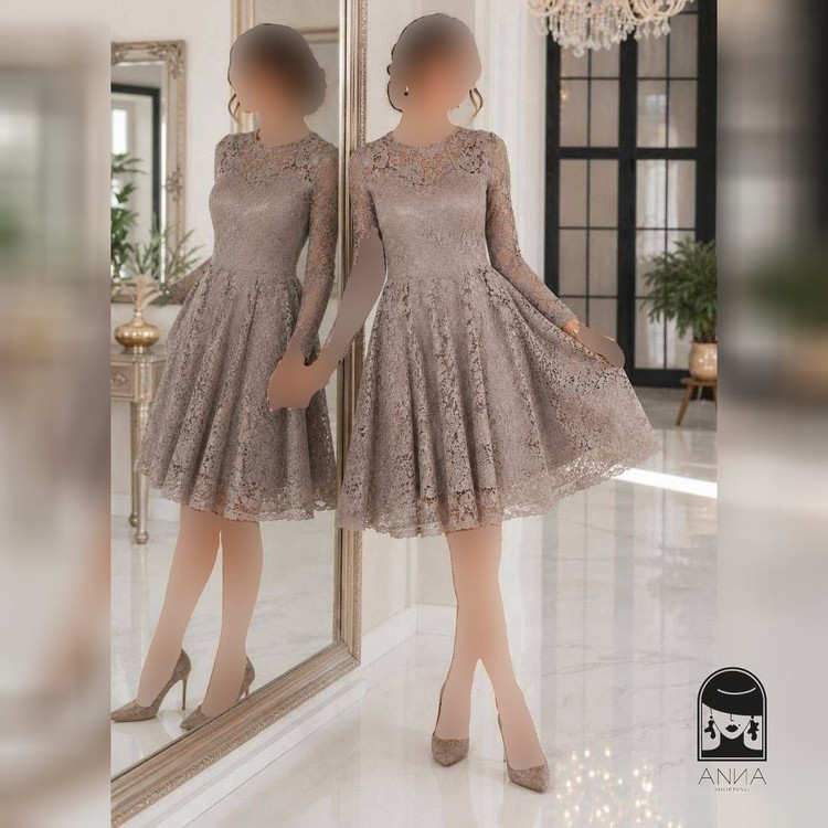 پوشاک زنانه مدل ستین عروسکی جنس دانتل کره برجسته دوخت و پارچه سایز ۱ تا ۴
