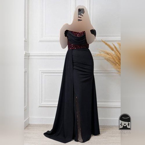 ماکسی زنانه مدل پرناز مجلسی جنس کرپ کش سایز ۱ تا ۴
