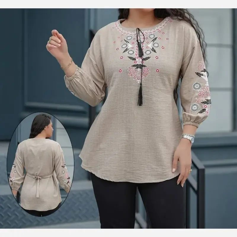 تونیک چاپی رنگی آرامش جنس شانتون درجه یک فری سایز