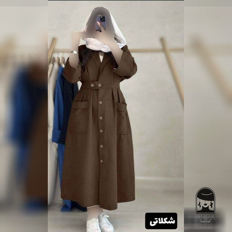 مانتو زنانه مدل عروسکی افسون جنس شانتون صوفیا فری سایز