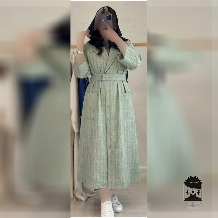 مانتو زنانه مدل عروسکی افسون جنس شانتون صوفیا فری سایز