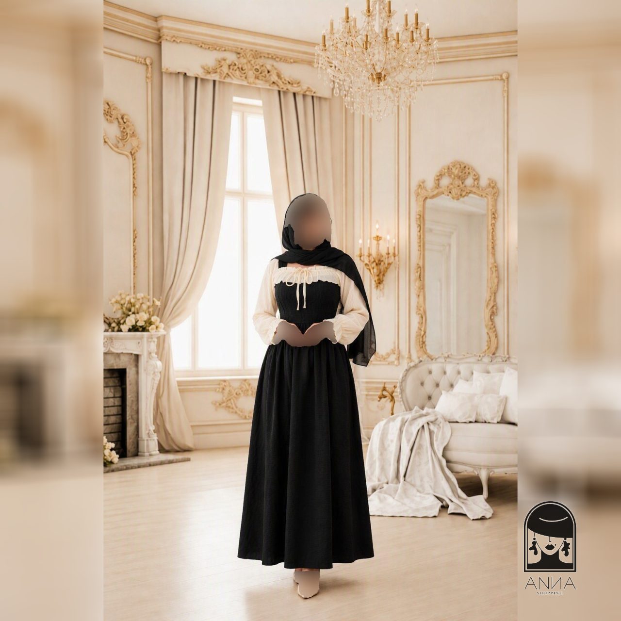 پیراهن زنانه مدل ملیکا جنس شانتون فری سایز