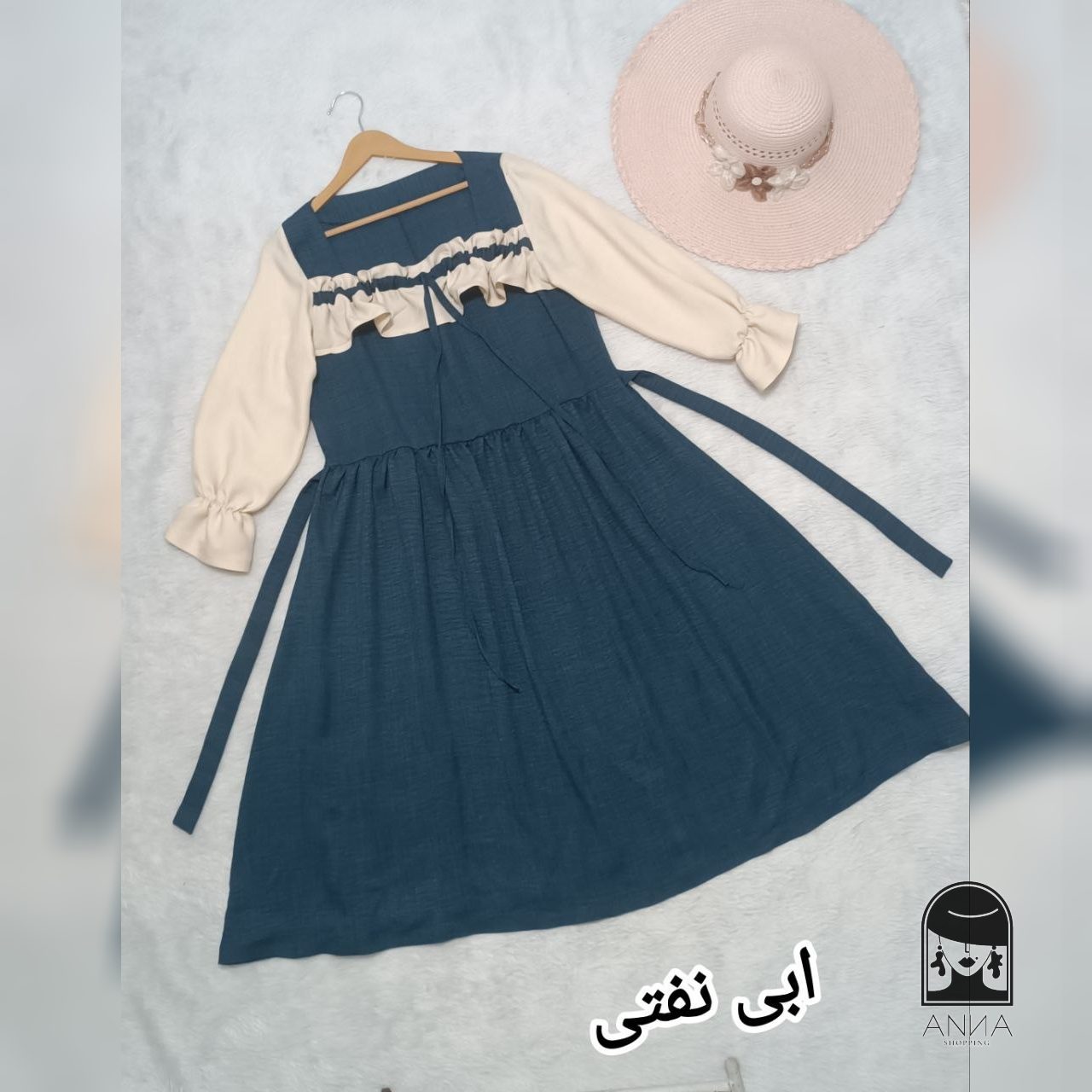پیراهن زنانه مدل ملیکا جنس شانتون فری سایز