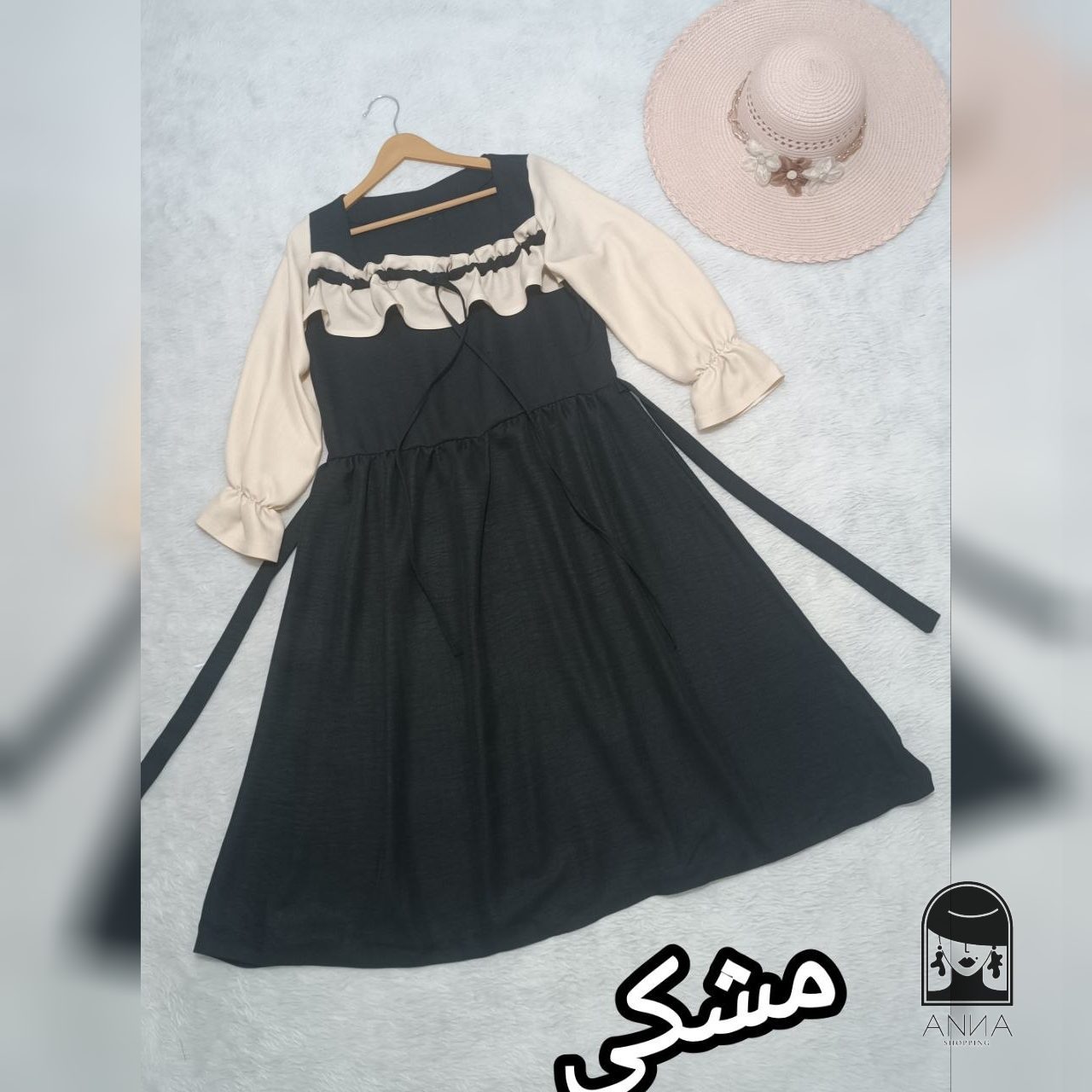 پیراهن زنانه مدل ملیکا جنس شانتون فری سایز