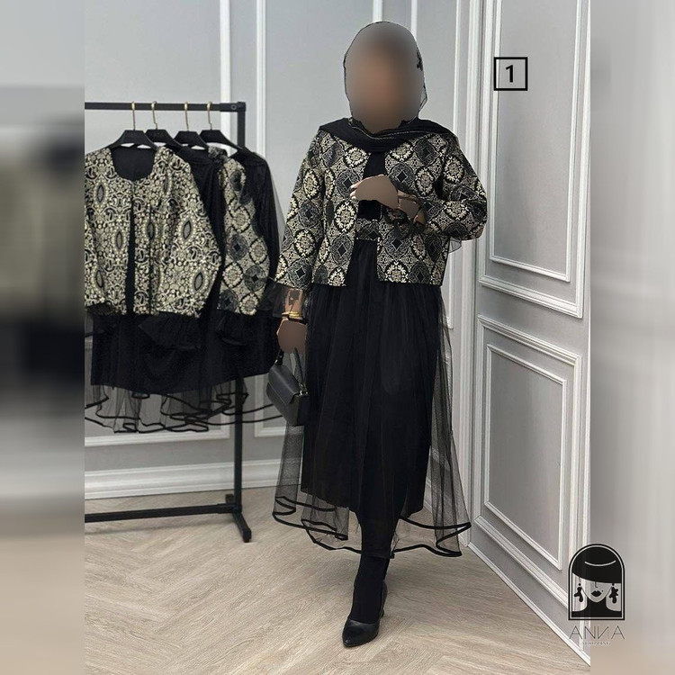 ست کت دامن زنانه مدل نازپری جنس کت تافته فری سایز 38 46