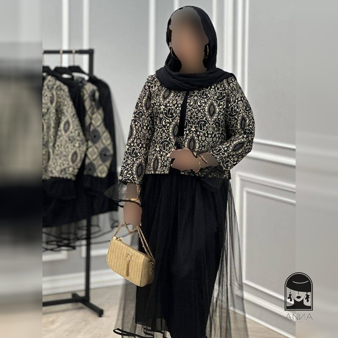 ست کت دامن زنانه مدل نازپری جنس کت تافته فری سایز 38 46