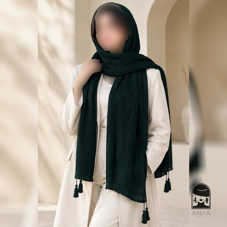 شال مدل پلیسه براشکا جنس پلیسه سایز 200 60