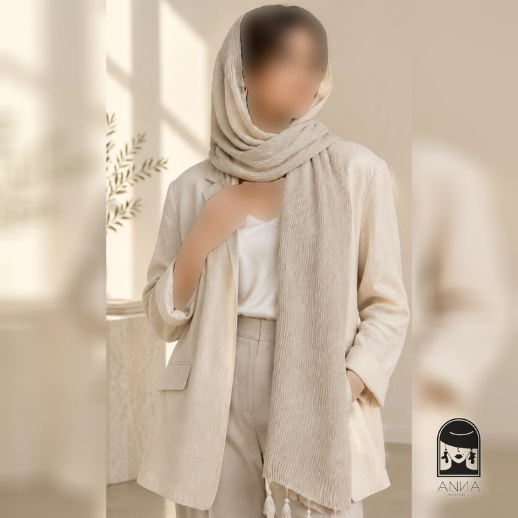 شال مدل پلیسه براشکا جنس پلیسه سایز 200 60