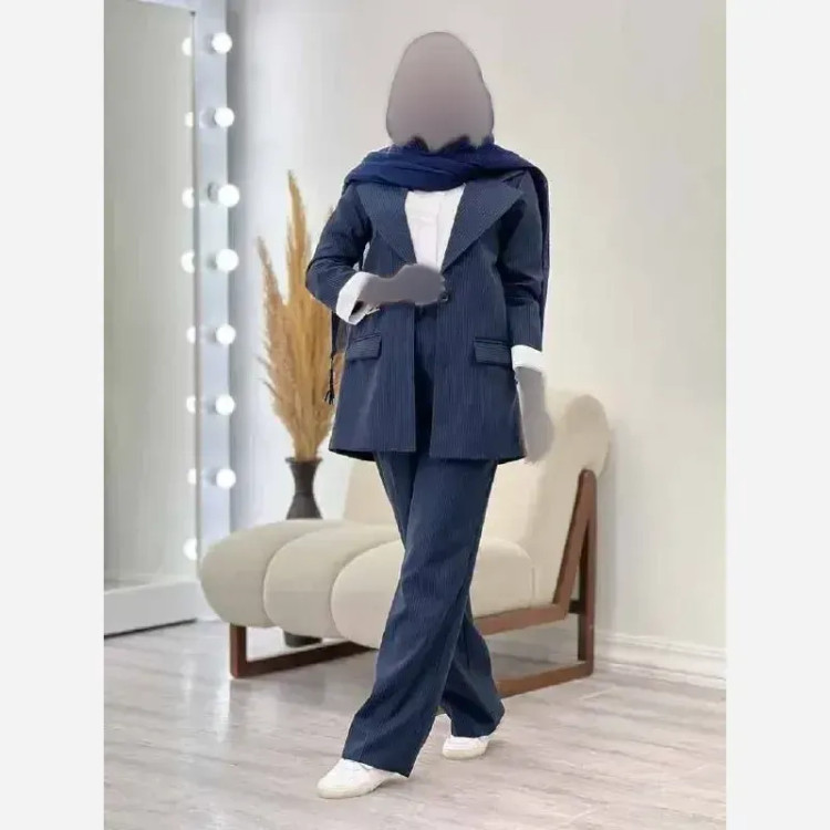 ست کت و شلوار زنانه مدل درسا جنس سوپر دیپلمات گرم بالا یقه انگلیسی