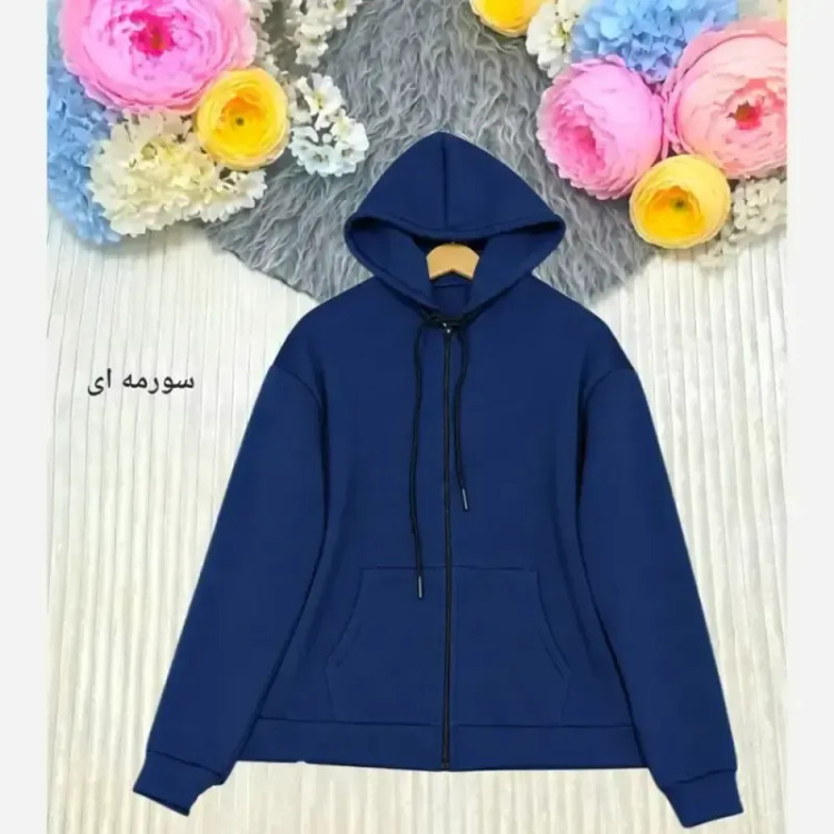 هودی جلو زیپ ترانه دورس سه نخ تو کرک خارجی فری سایز