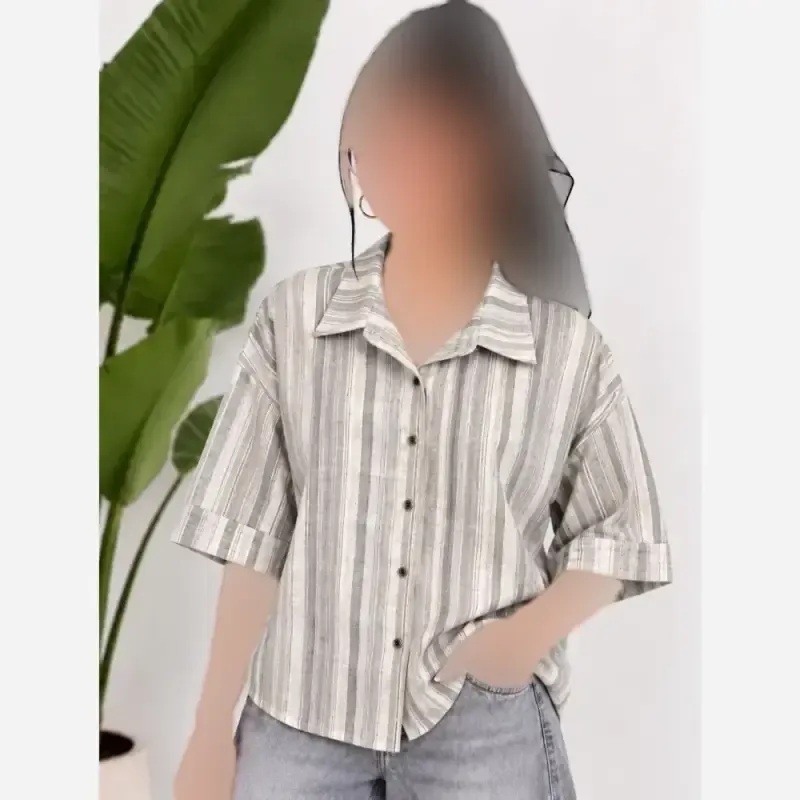 شومیز باکسی لنین مدل ستایش فری سایز زنانه