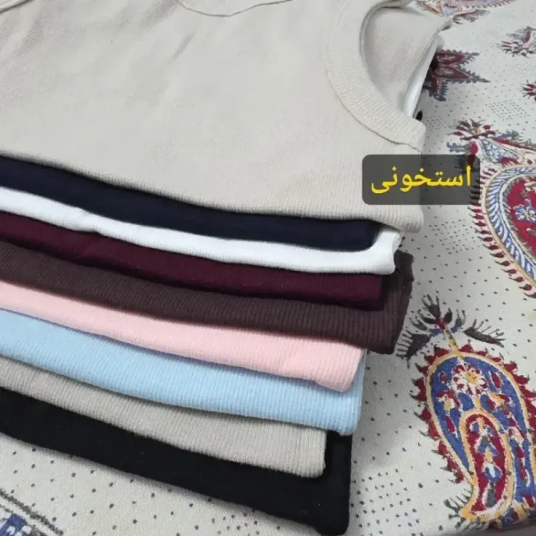 تاپ یقه گرد قد 60 بیسیک جنس فانریپ نخ پنبه فری سایز