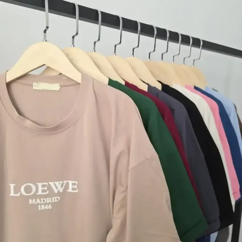 تیشرت اور باکسی نخ پنبه طرح LOEWE آستین پاکتی فری سایز