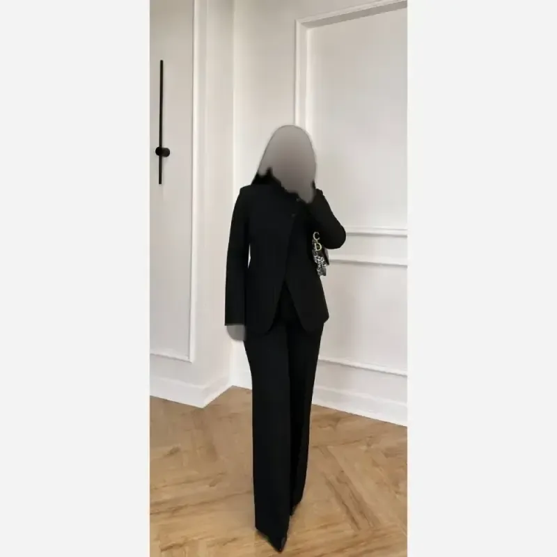 کت شلوار زنانه مازراتی کجراه رنگ مشکی