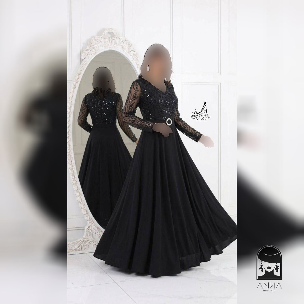 لباس مجلسی زنانه بلند پوشیده مدل چیچک