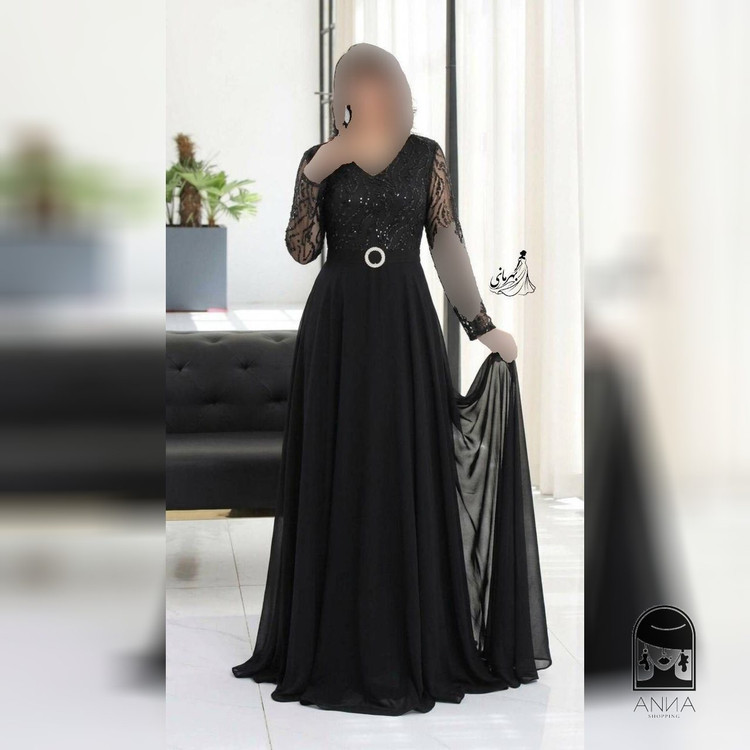 لباس مجلسی زنانه بلند پوشیده مدل چیچک