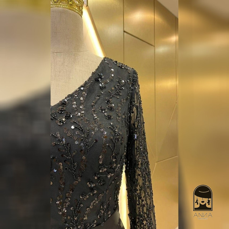 لباس مجلسی زنانه بلند پوشیده مدل چیچک