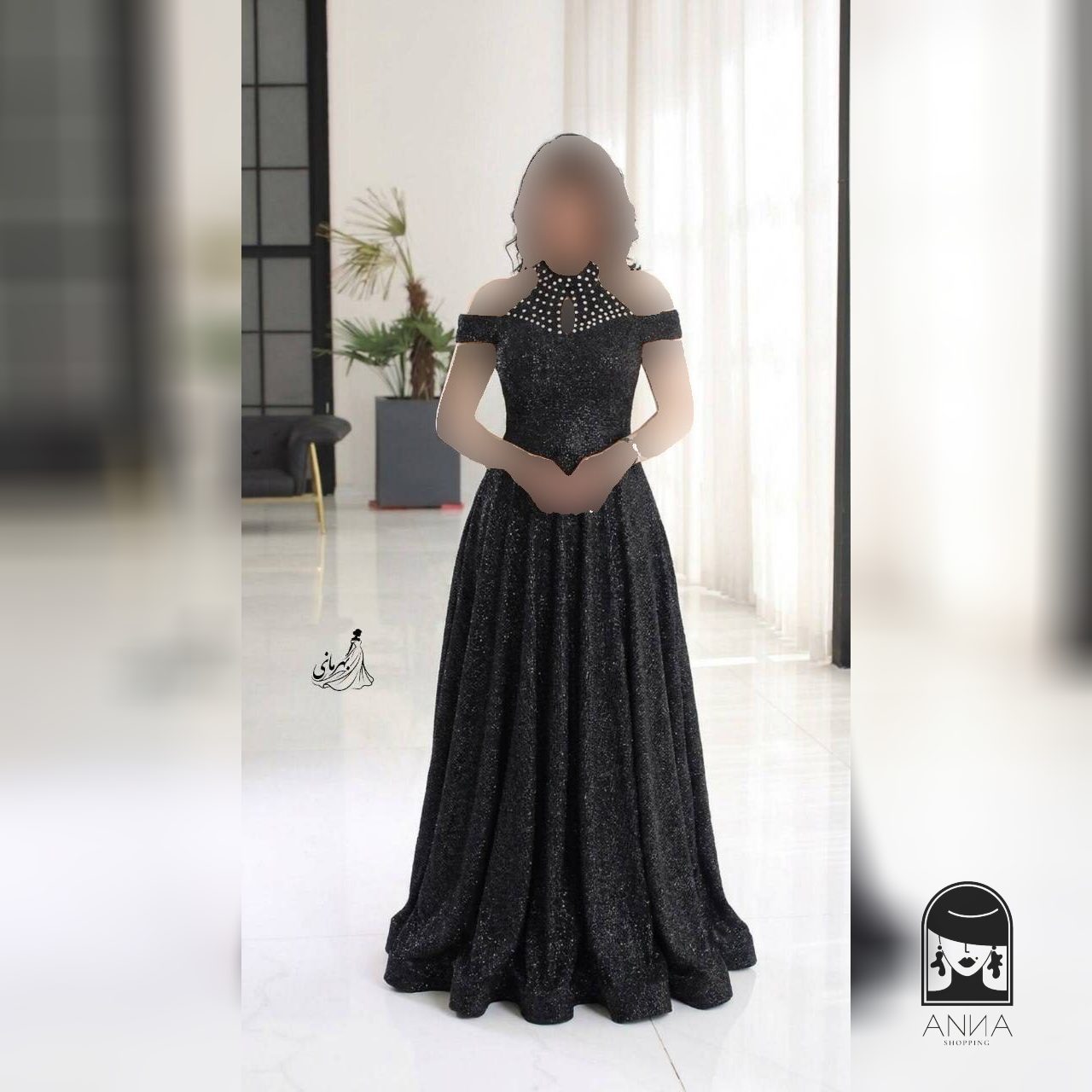 لباس مجلسی زنانه بلند ماکسی جواهر دوزی مدل بهمان