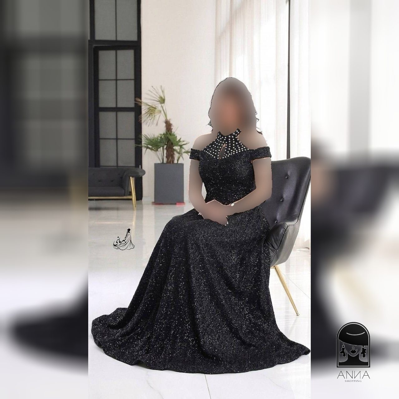 لباس مجلسی زنانه بلند ماکسی جواهر دوزی مدل بهمان