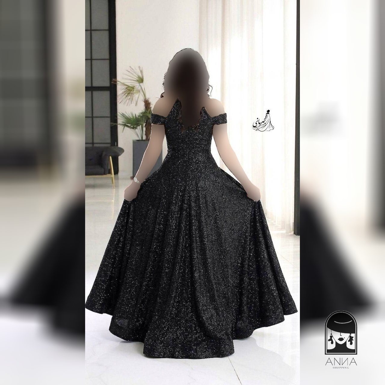 لباس مجلسی زنانه بلند ماکسی جواهر دوزی مدل بهمان